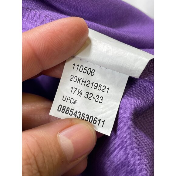 Van Heusen SKU 7587 Mens Purple Long Sleeve Button Down Shirt Size 17.5 - Picture 11 of 11